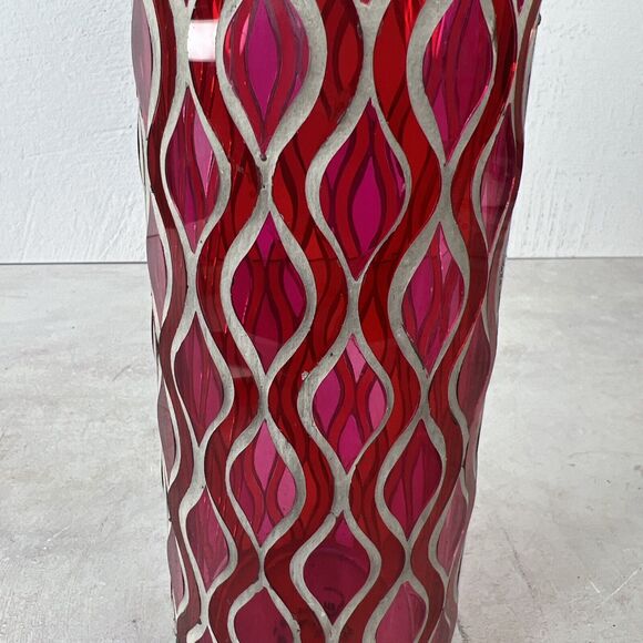 Vintage 1960s Mod Pink Swirl Psychedelic Glass Vase Hippie Boho 8.25"H X 3.25” W - Picture 5 of 12